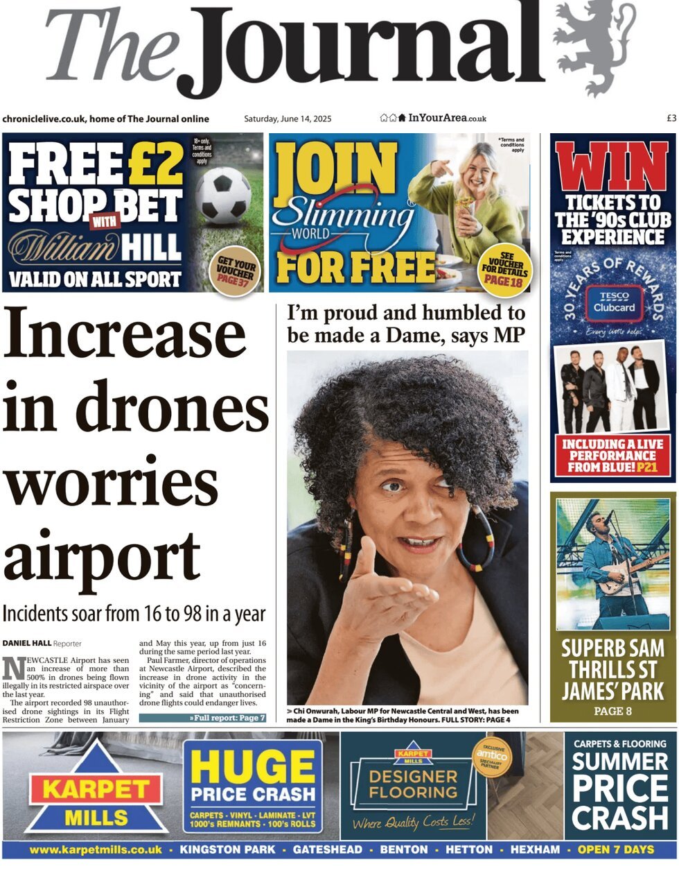 Prima Pagina The Journal (Newcastle) 14/06/2025