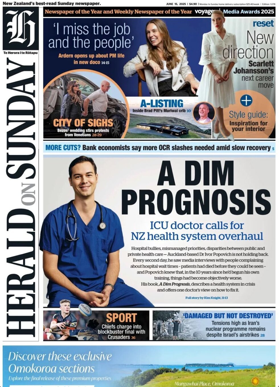 Prima Pagina The New Zealand Herald 15/06/2025