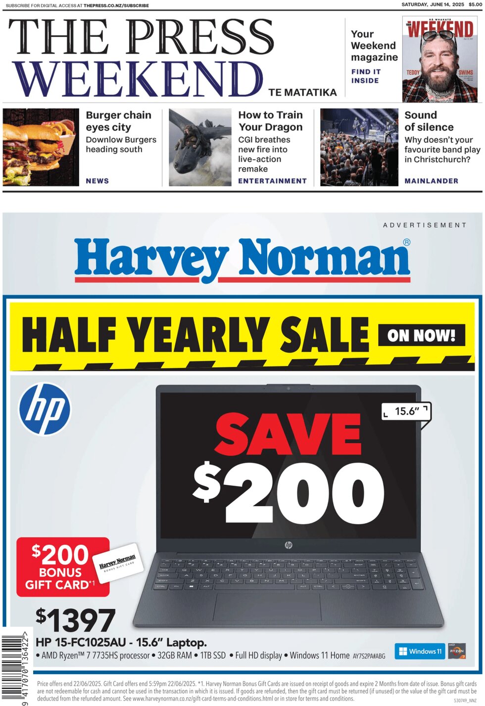 Prima Pagina The Press (NZ) 14/06/2025
