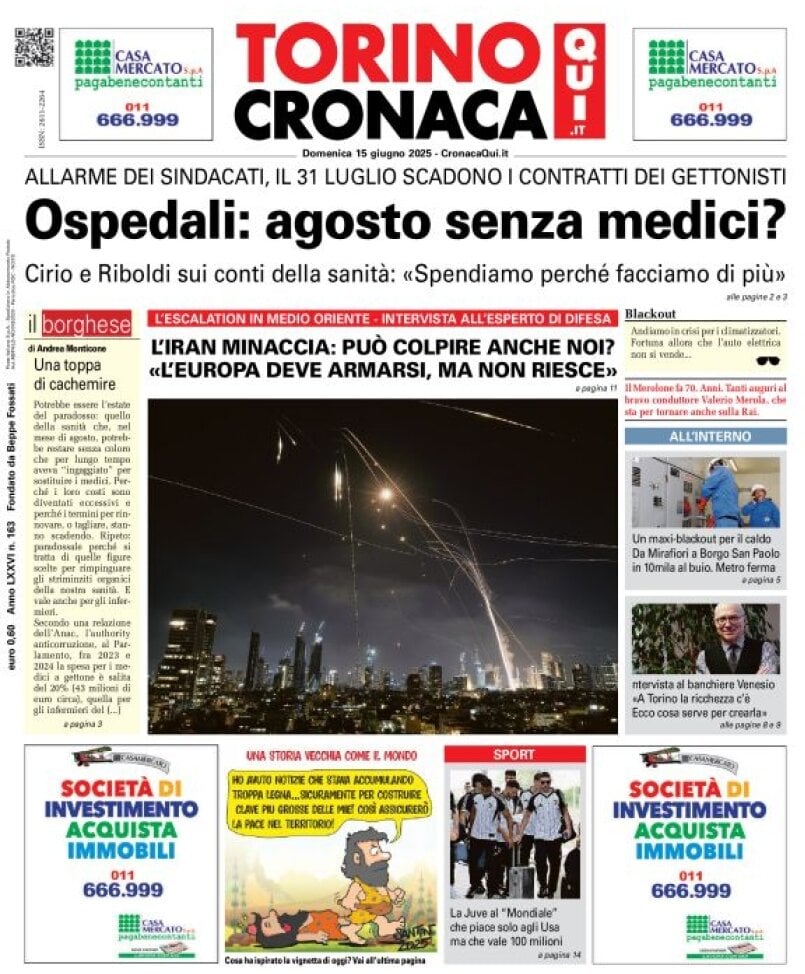 Prima Pagina CronacaQui 15/06/2025