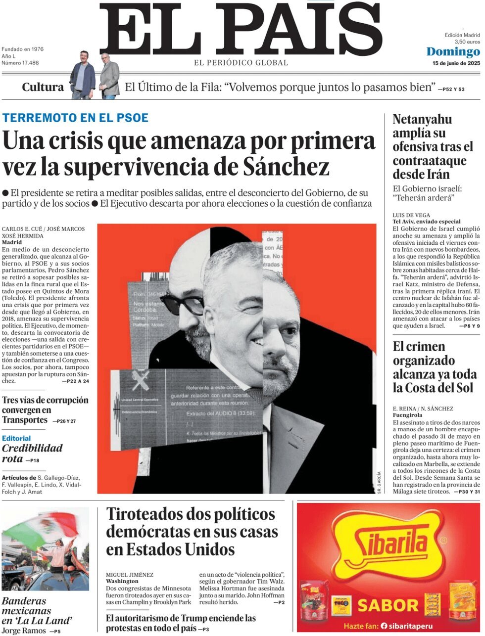 Prima Pagina El País 15/06/2025