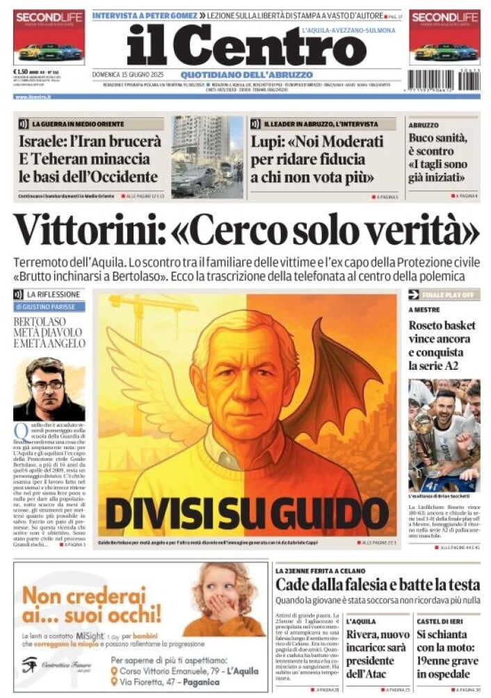 Prima Pagina Il Centro (L'Aquila) 15/06/2025