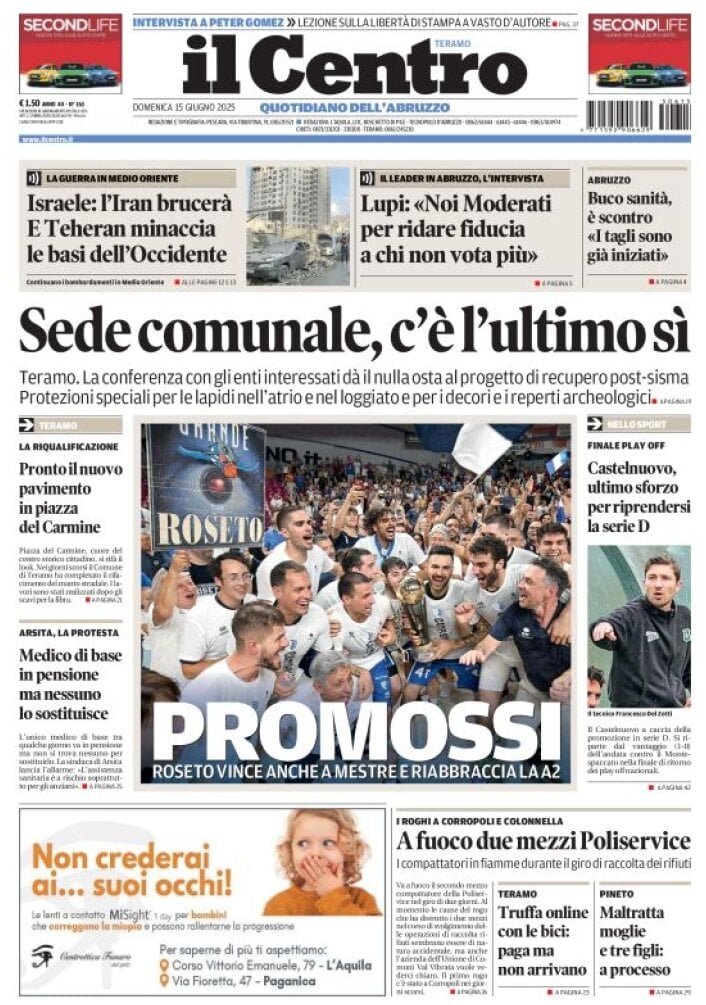 Prima Pagina Il Centro (Teramo) 15/06/2025