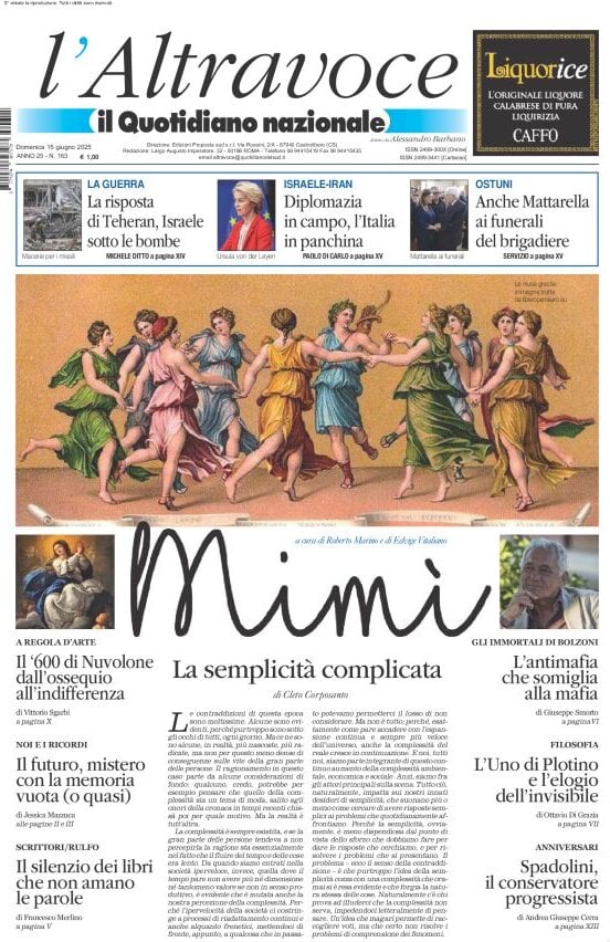 Prima Pagina Il Quotidiano del Sud L'Altravoce 15/06/2025