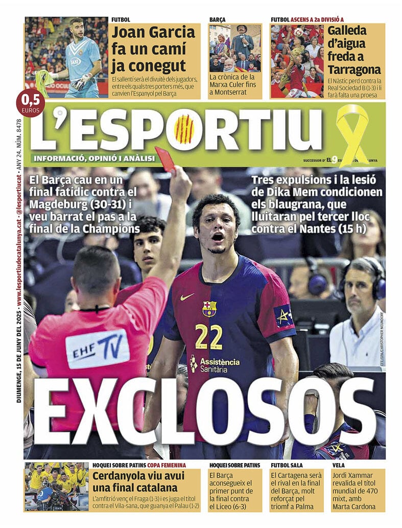 Prima Pagina L'Esportiu 15/06/2025