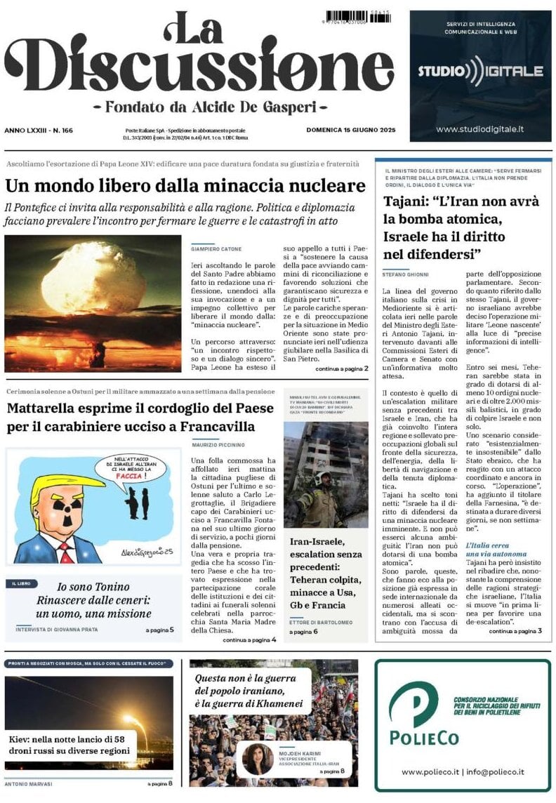 Prima Pagina La Discussione 15/06/2025
