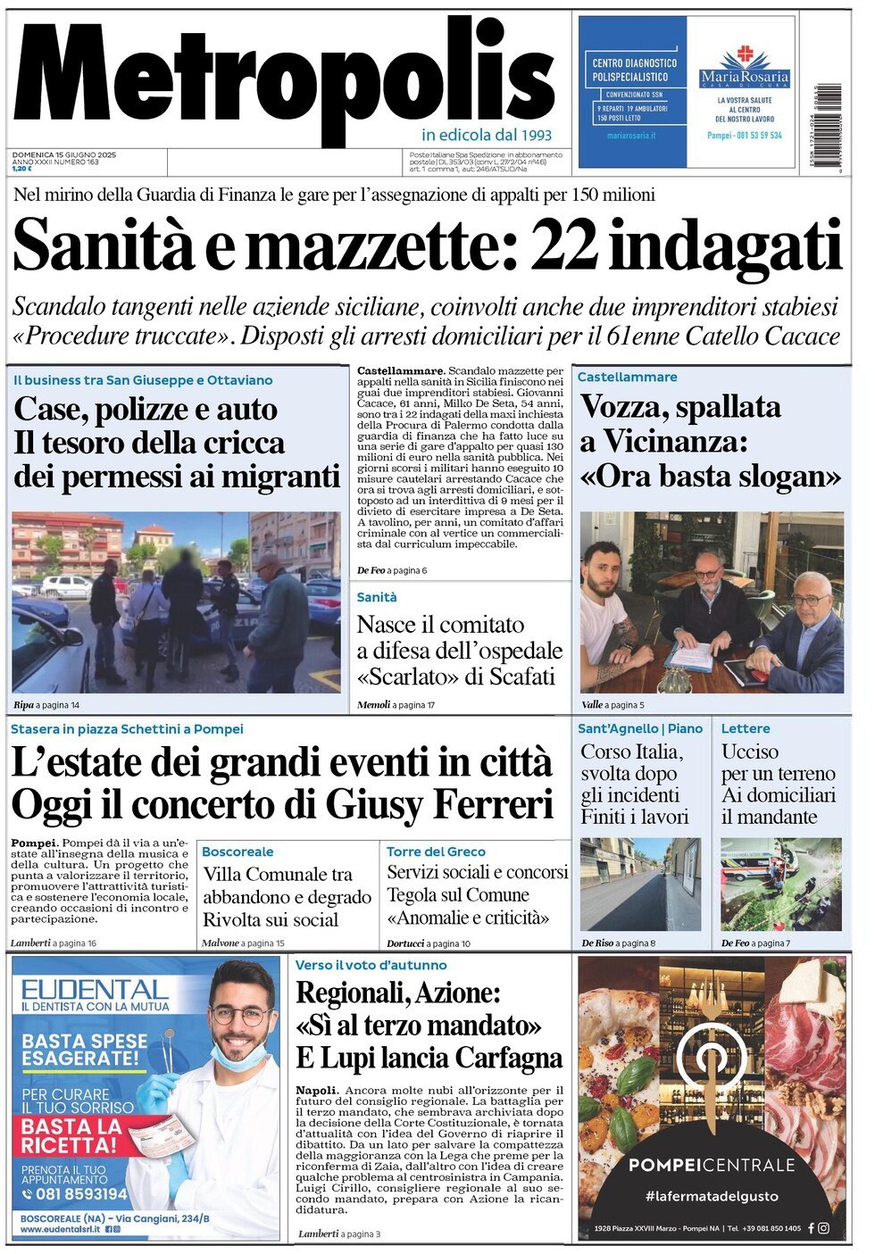Prima Pagina Metropolis (Napoli) 15/06/2025