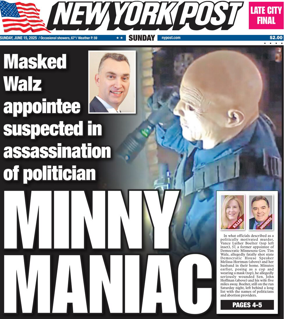 Prima Pagina New York Post 15/06/2025