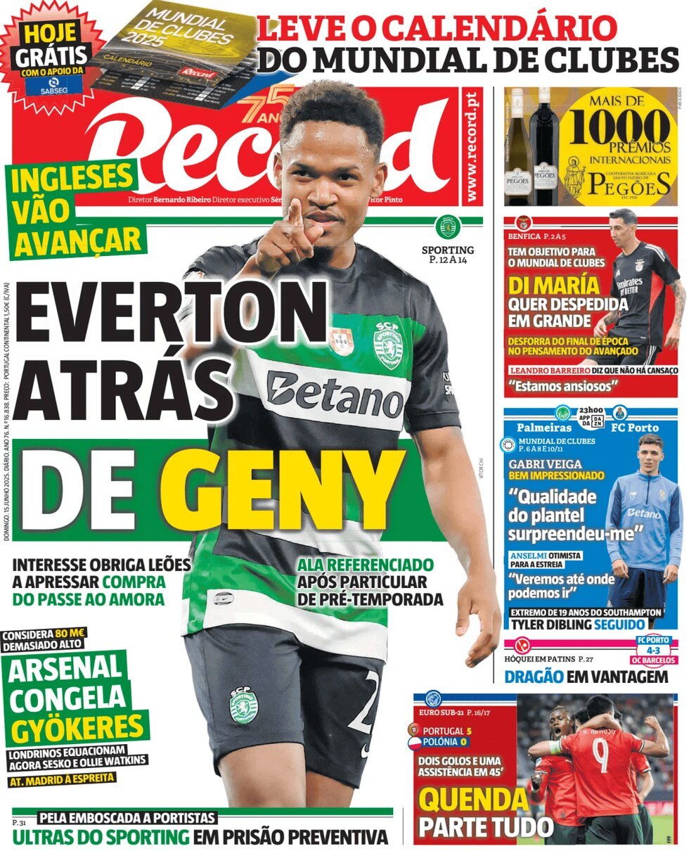 Prima Pagina Record 15/06/2025