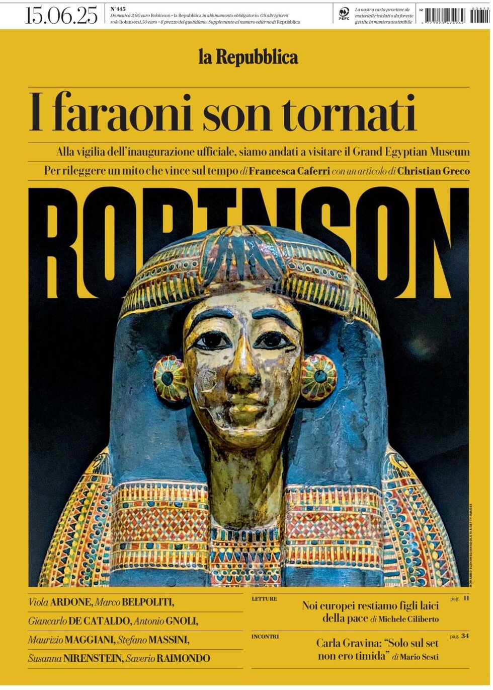 Copertina Robinson (La Repubblica) 15/06/2025