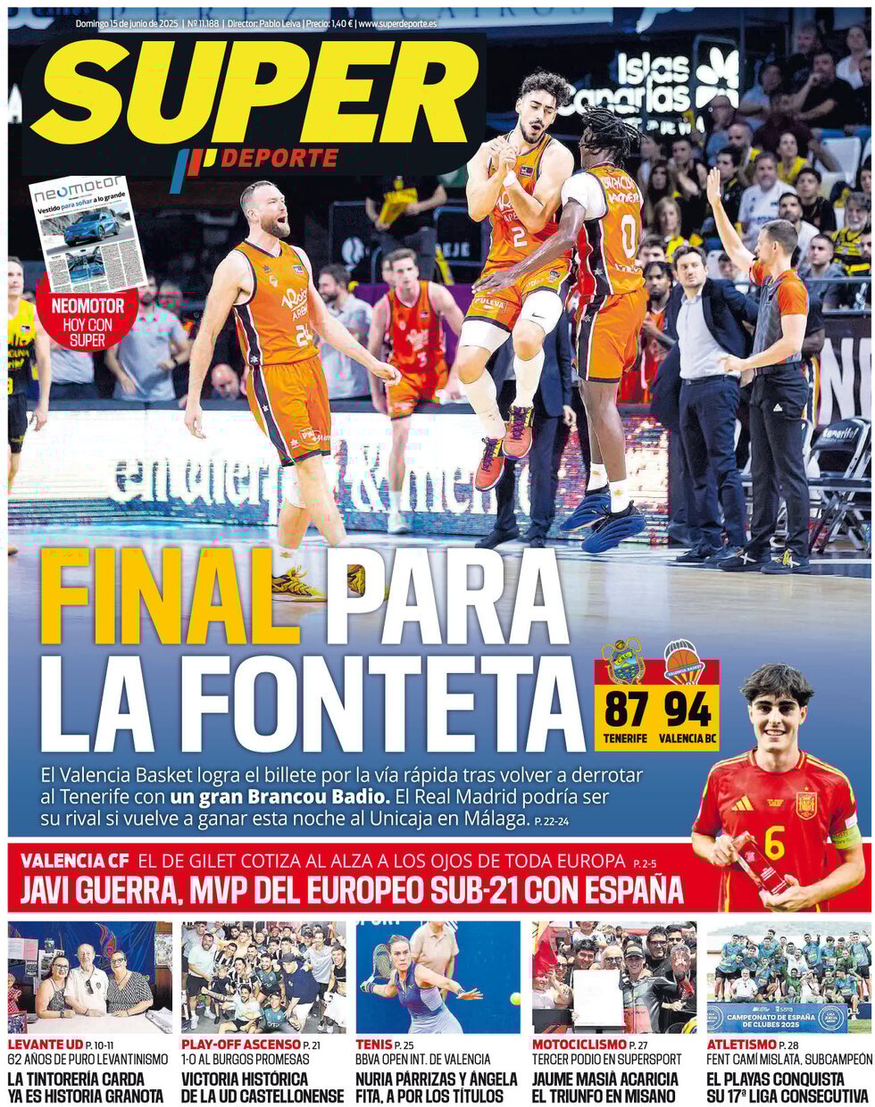 Prima Pagina Superdeporte 15/06/2025