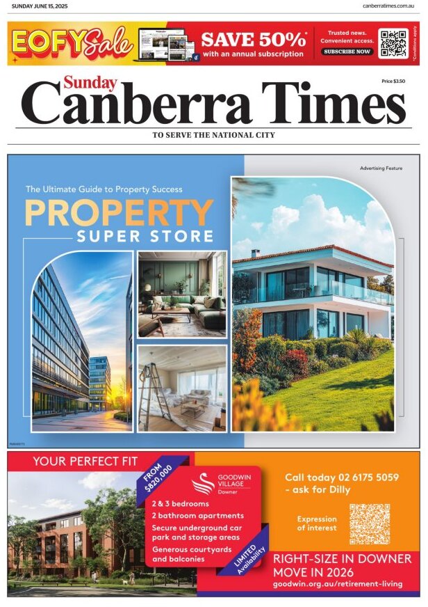 Prima Pagina The Canberra Times 15/06/2025