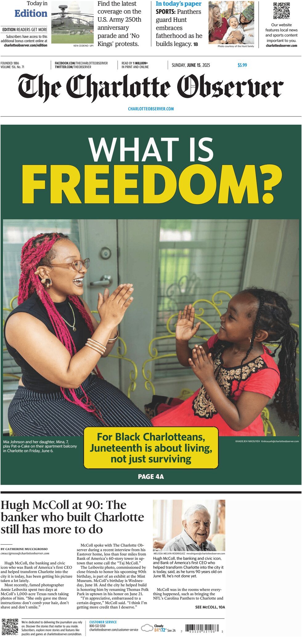 Prima Pagina The Charlotte Observer 15/06/2025