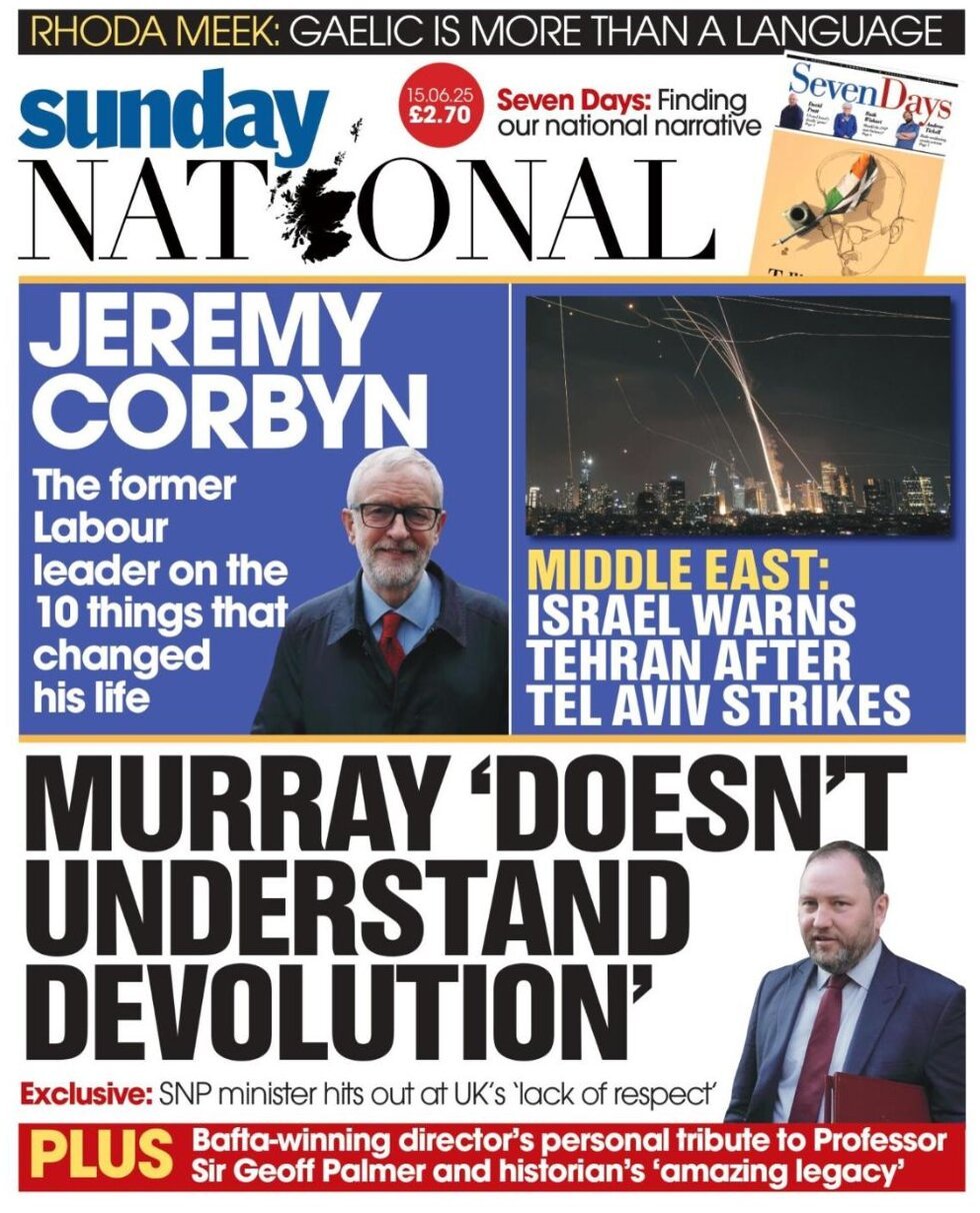 Prima Pagina The National (Scotland) 15/06/2025