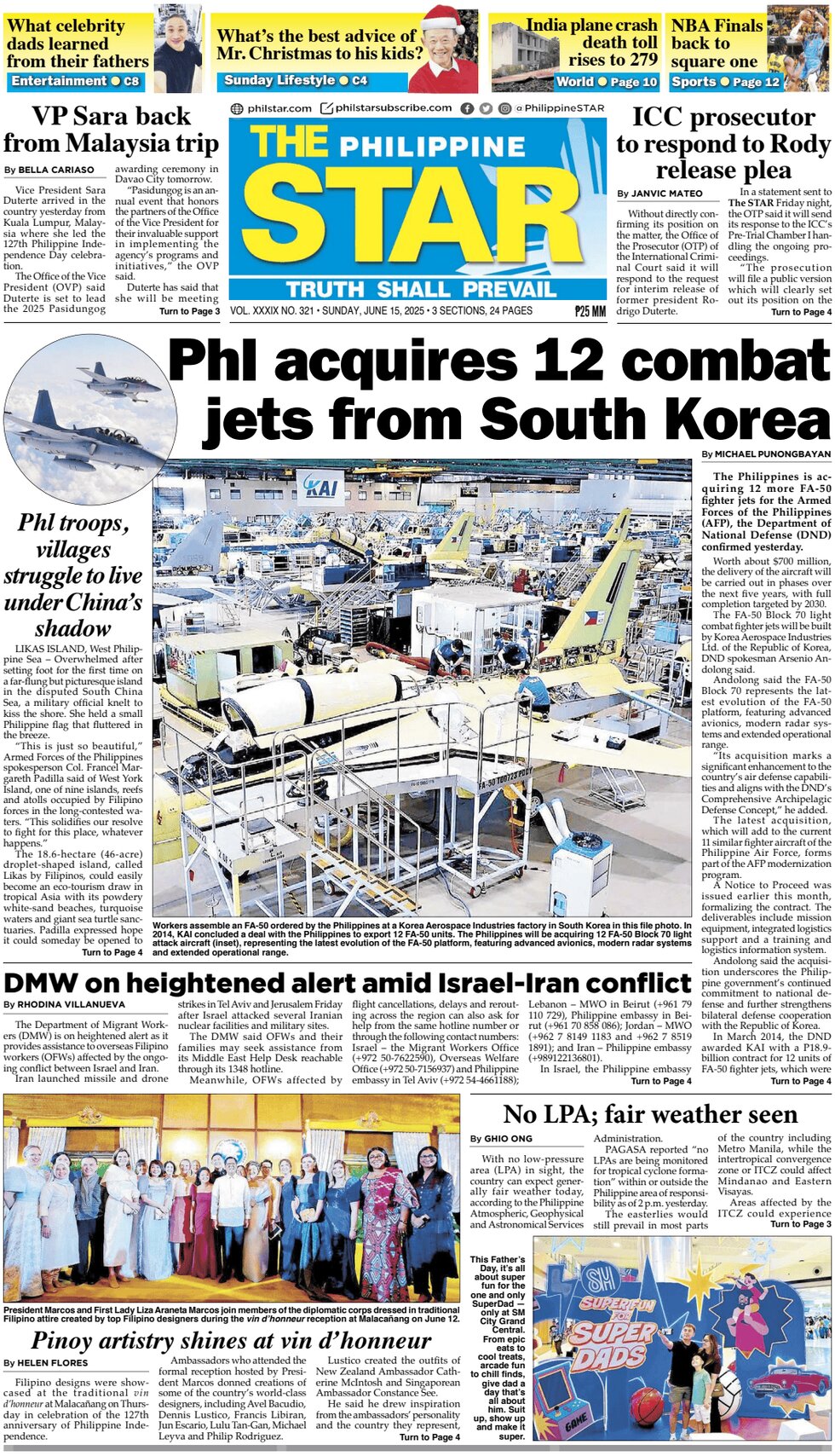 Prima Pagina The Philippine Star 15/06/2025