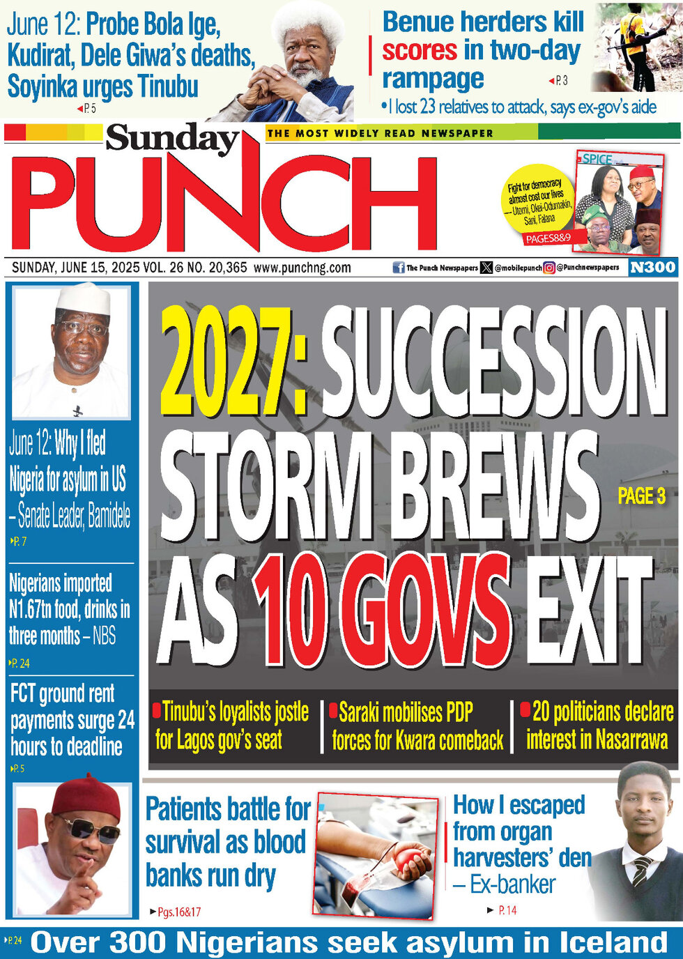 Prima Pagina The Punch 15/06/2025