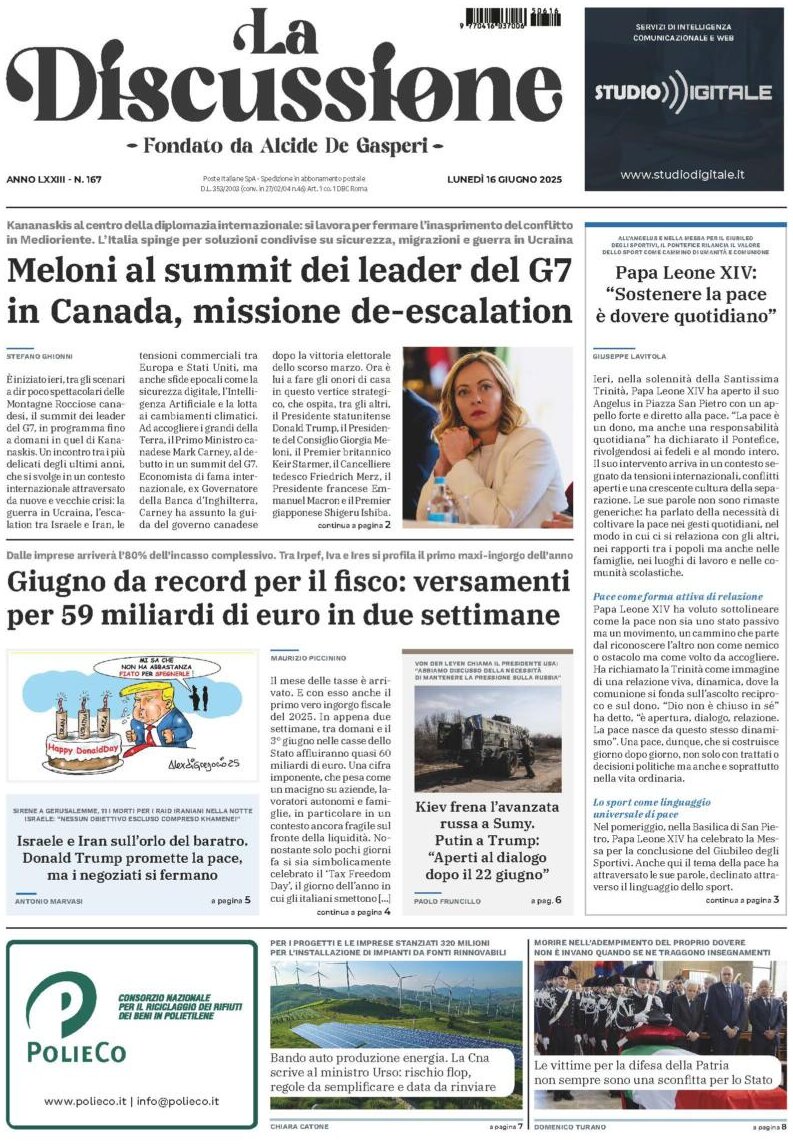 Prima Pagina La Discussione 16/06/2025