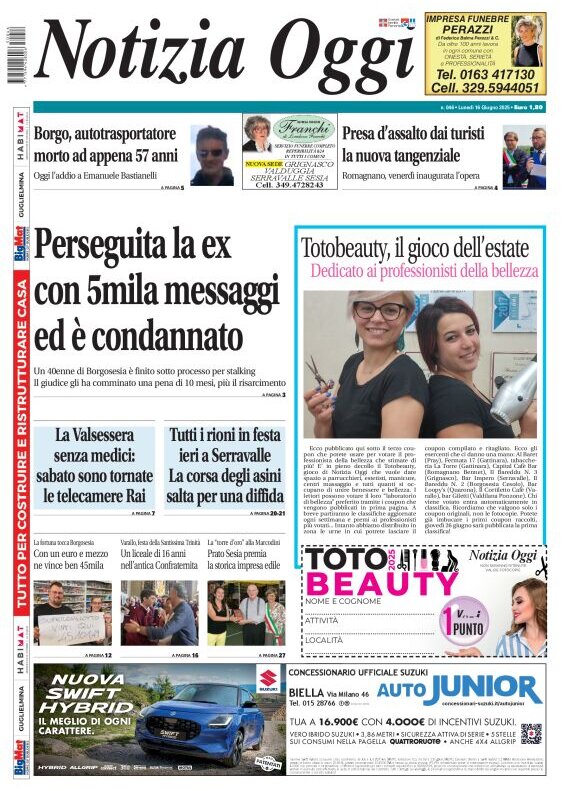 Prima Pagina Notizia Oggi 16/06/2025