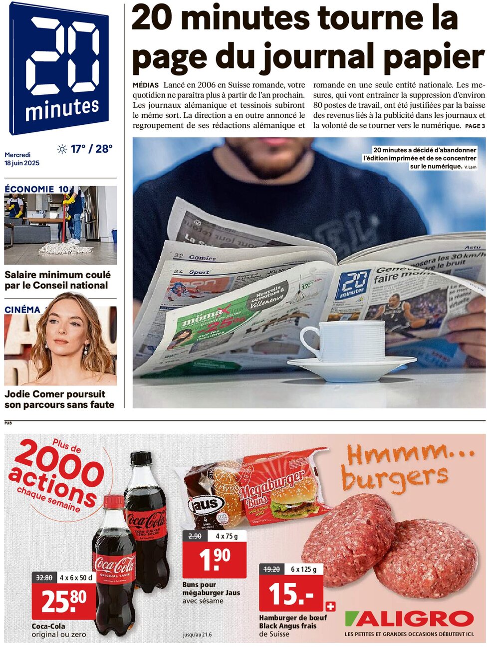 Prima Pagina 20 Minutes 18/06/2025