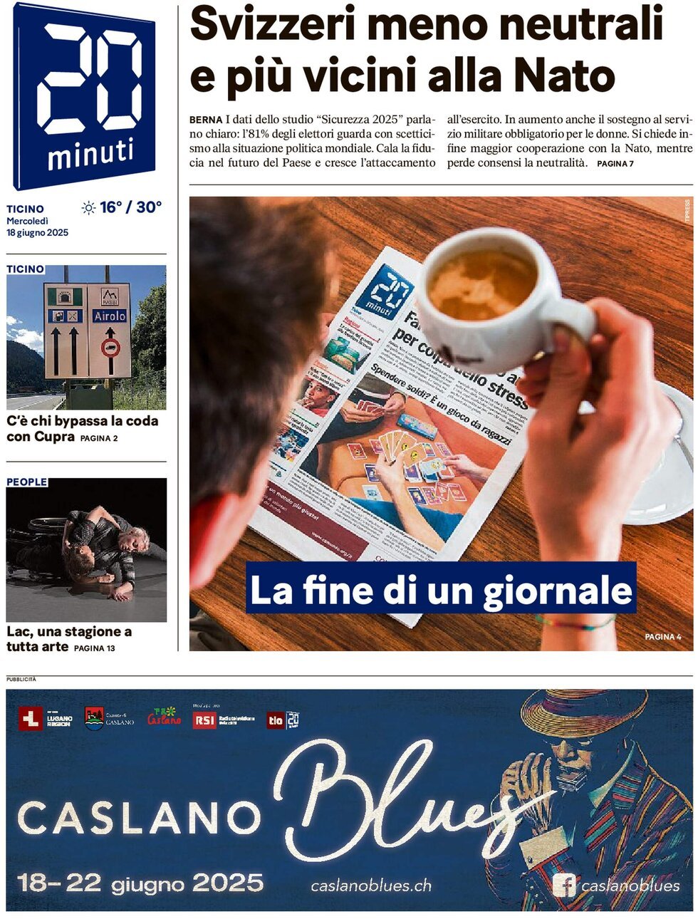 Prima Pagina 20 Minuti 18/06/2025
