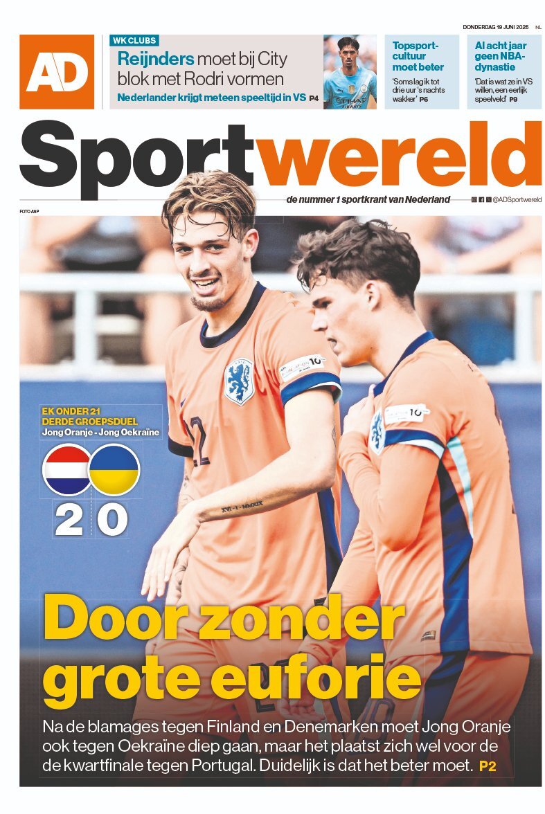 Prima Pagina AD Sportwereld 19/06/2025