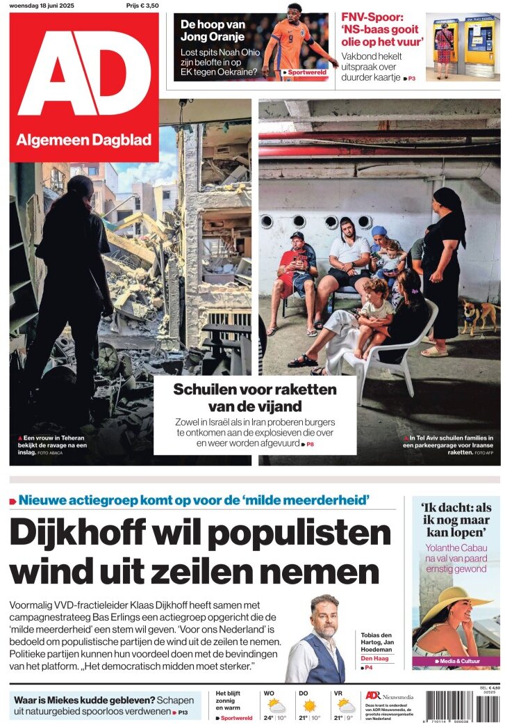 Prima Pagina Algemeen Dagblad (AD) 18/06/2025