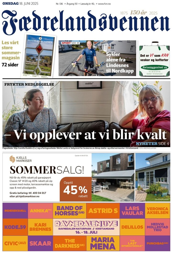 Prima Pagina Fædrelandsvennen 18/06/2025