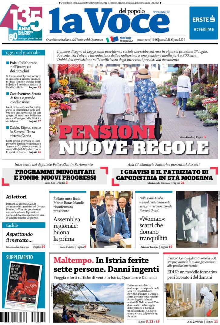 Prima Pagina La Voce del popolo 18/06/2025
