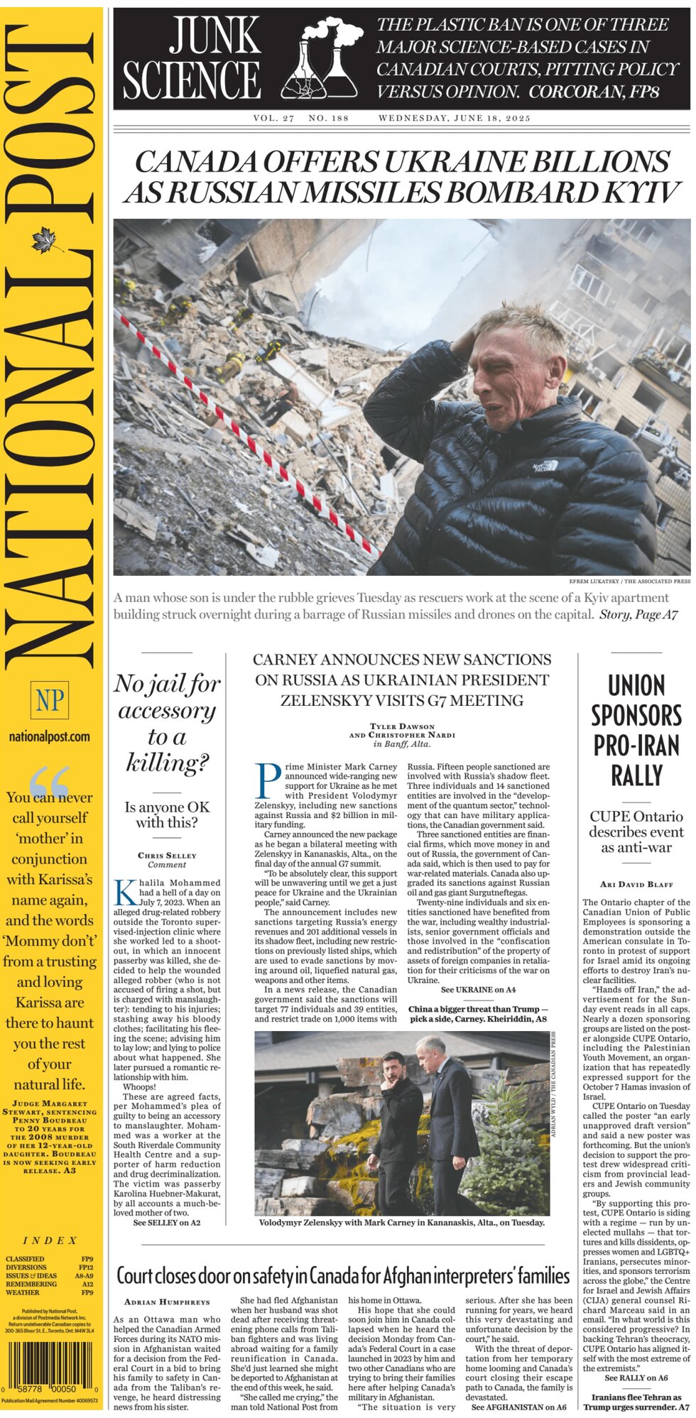 Prima Pagina National Post 18/06/2025