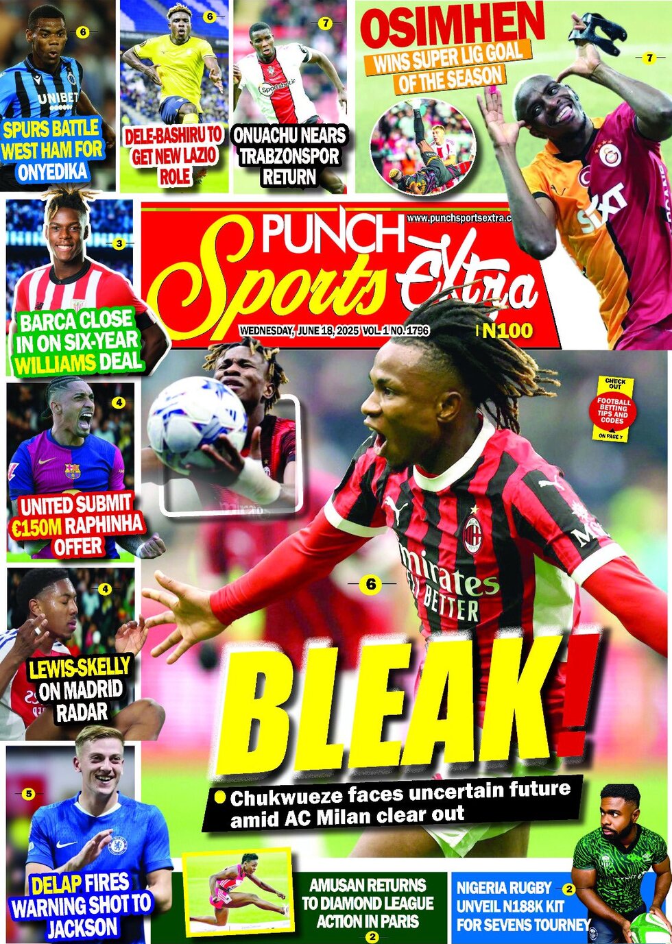 Prima Pagina Punch Sports Extra 18/06/2025