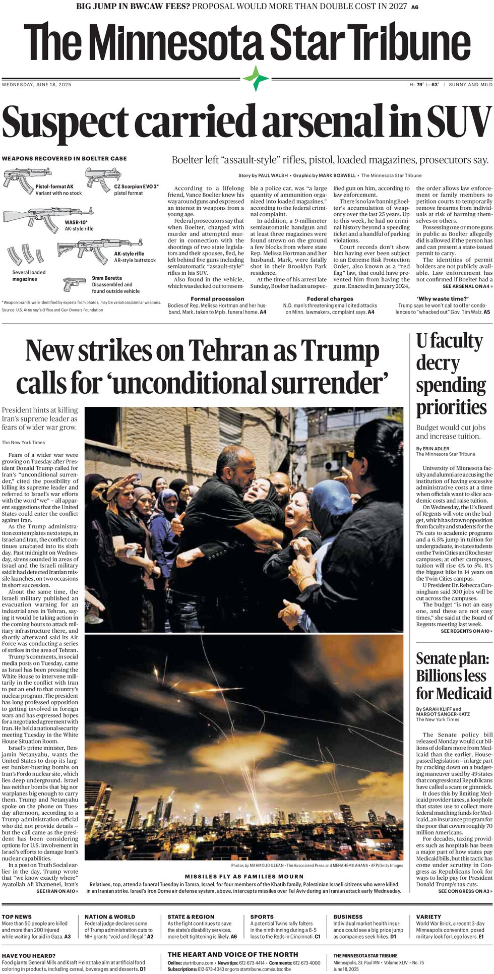 Prima Pagina The Minnesota Star Tribune 18/06/2025