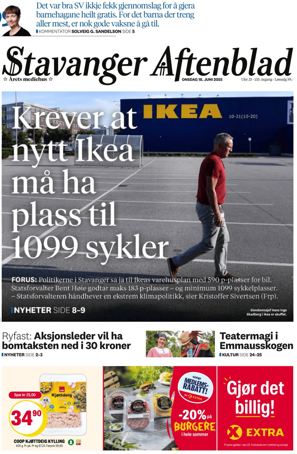 Prima Pagina Stavanger Aftenblad 18/06/2025