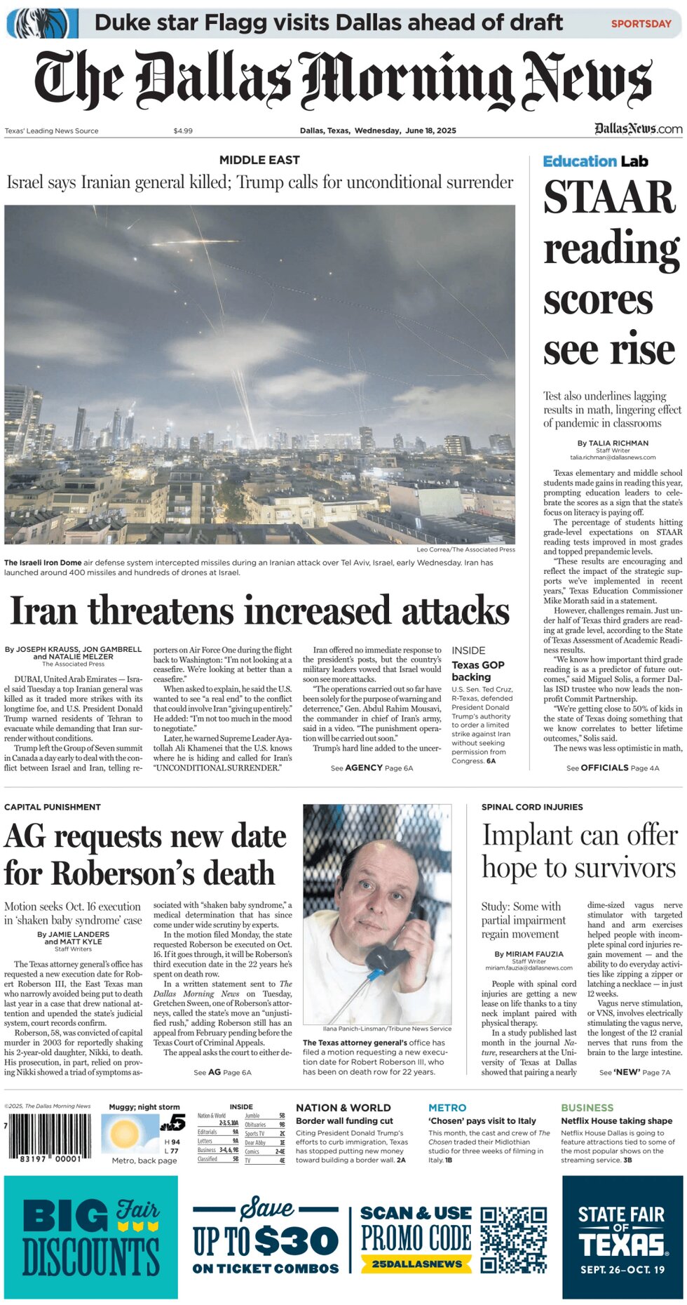 Prima Pagina The Dallas Morning News 18/06/2025