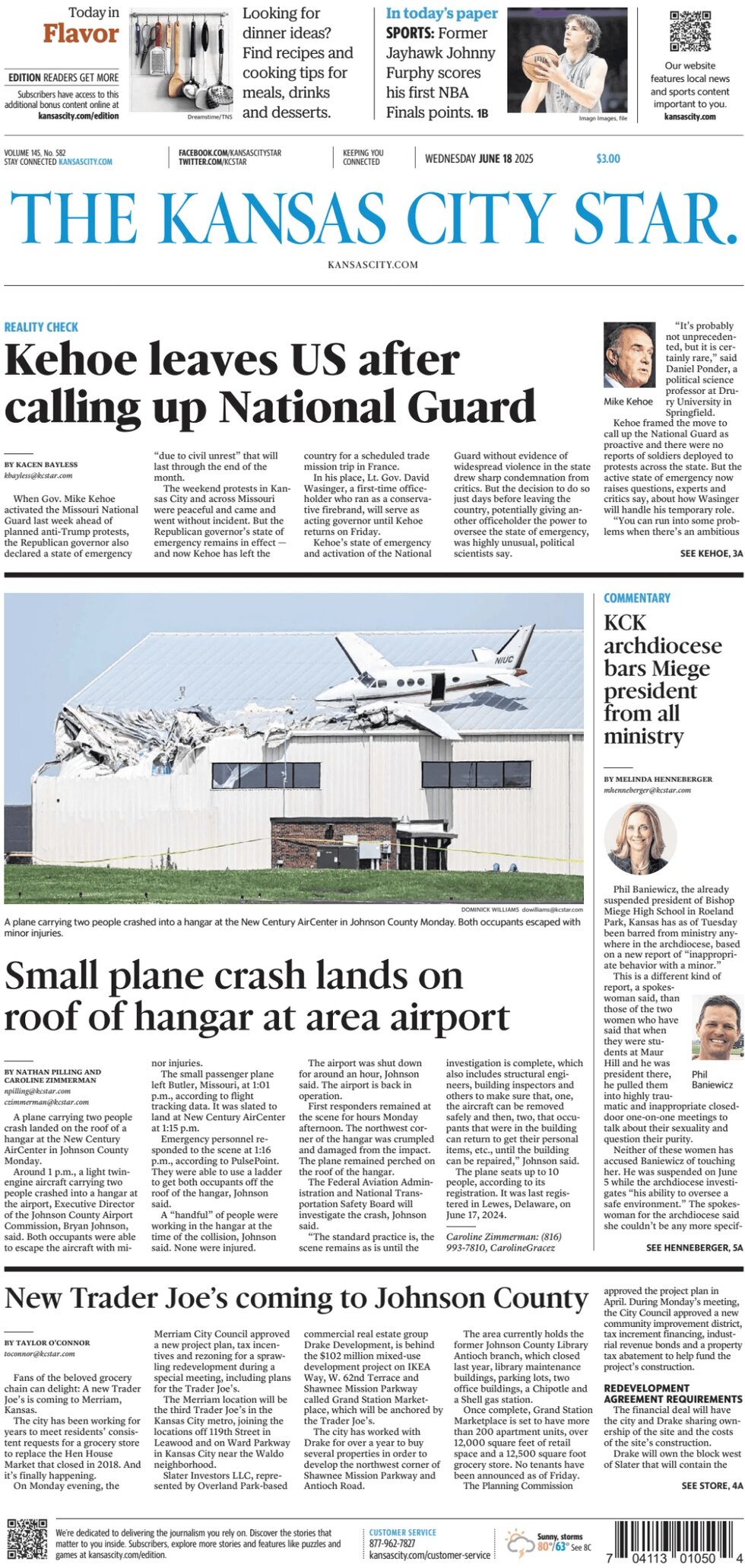 Prima Pagina The Kansas City Star 18/06/2025