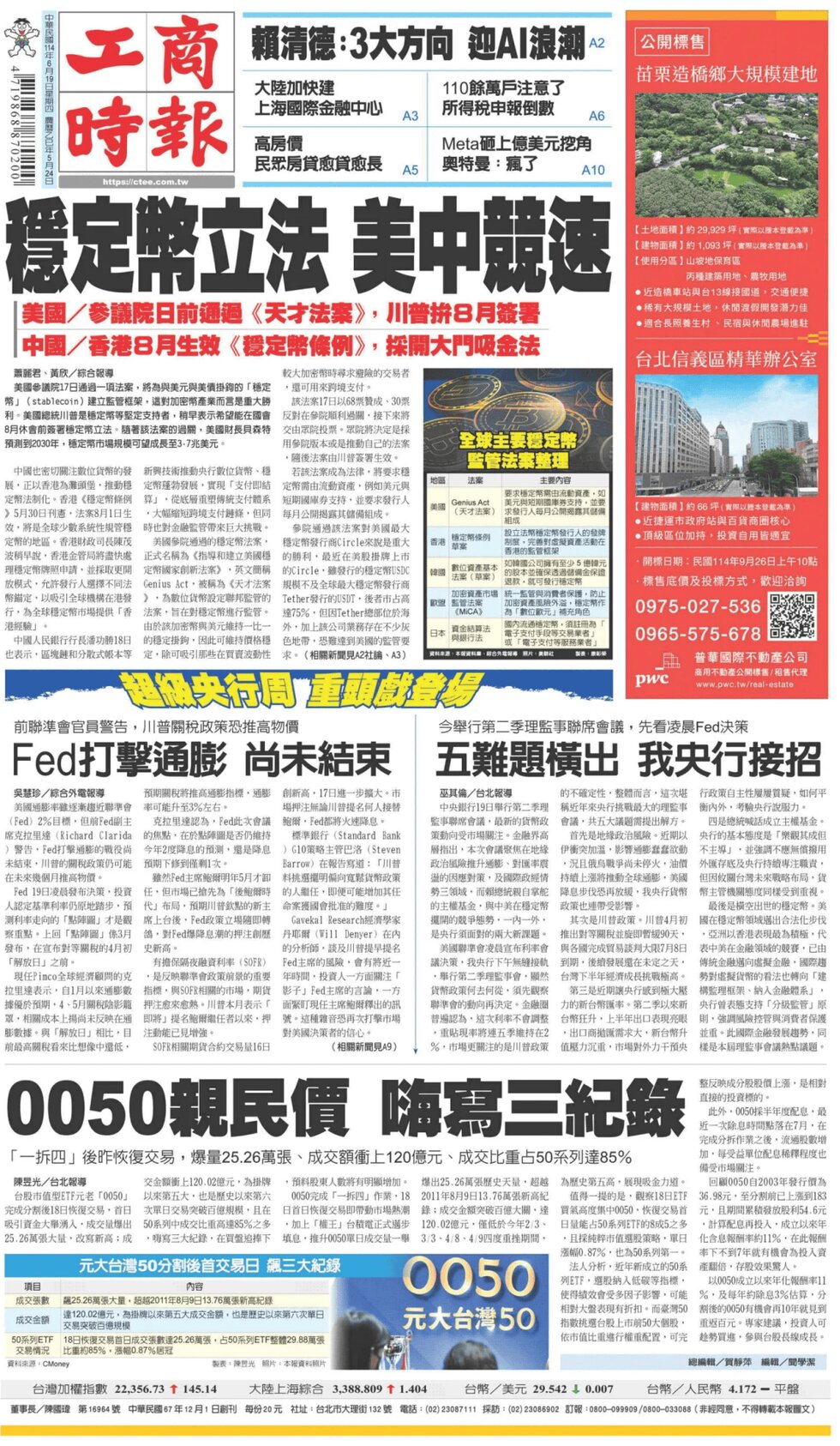 Prima Pagina Commercial Times 19/06/2025