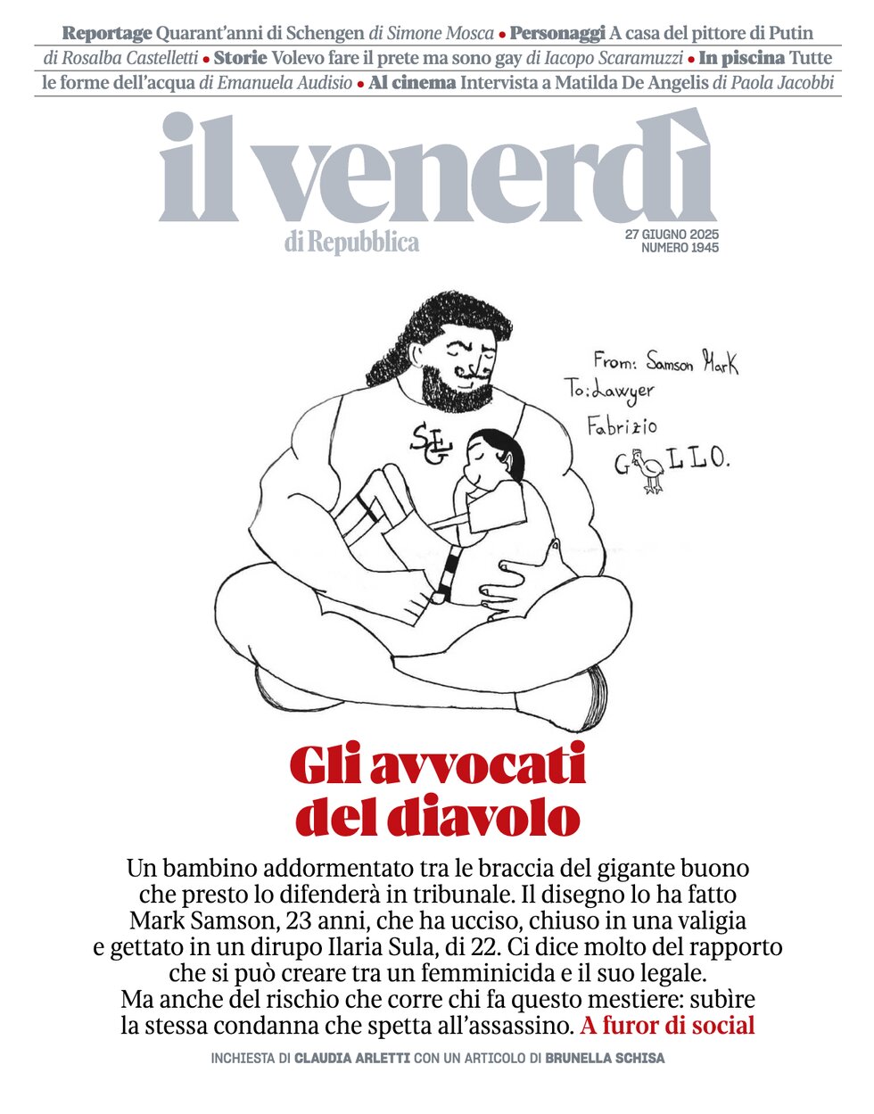 Copertina Il Venerdì di Repubblica 27/06/2025
