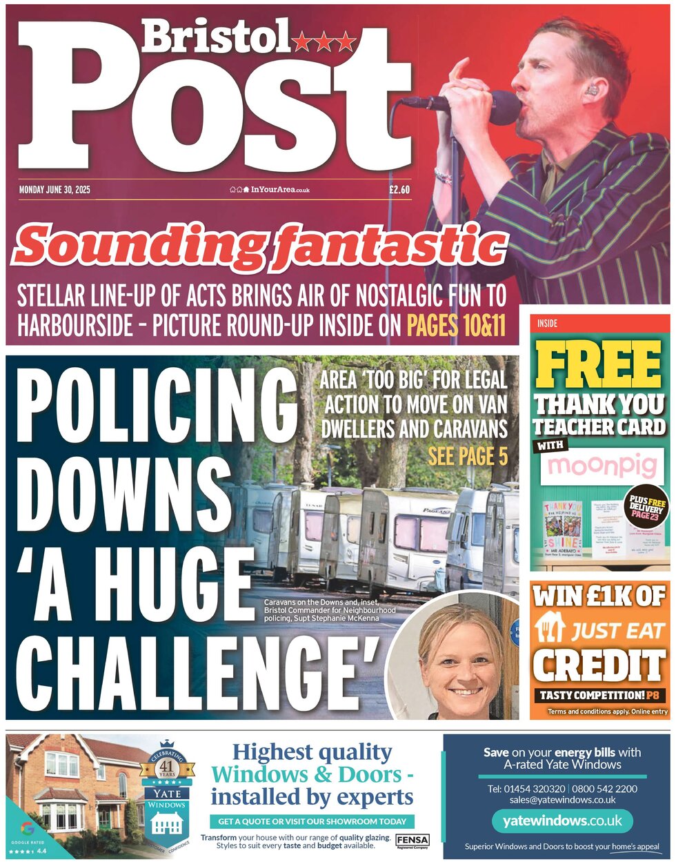 Prima Pagina Bristol Post 30/06/2025