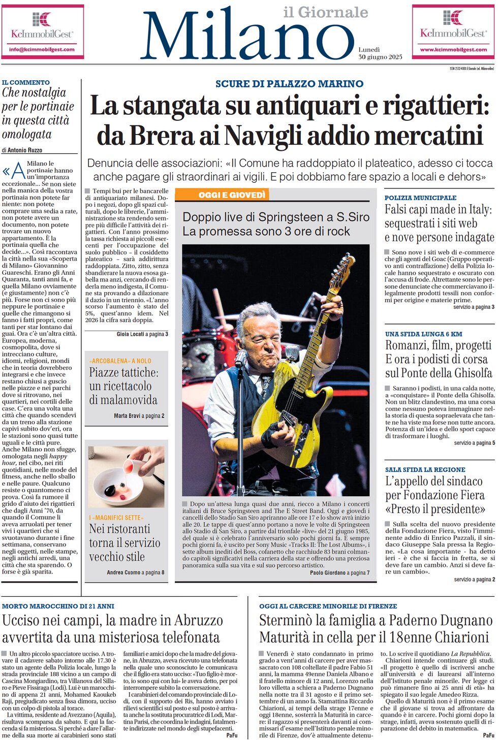 Prima Pagina Il Giornale (Milano) 30/06/2025