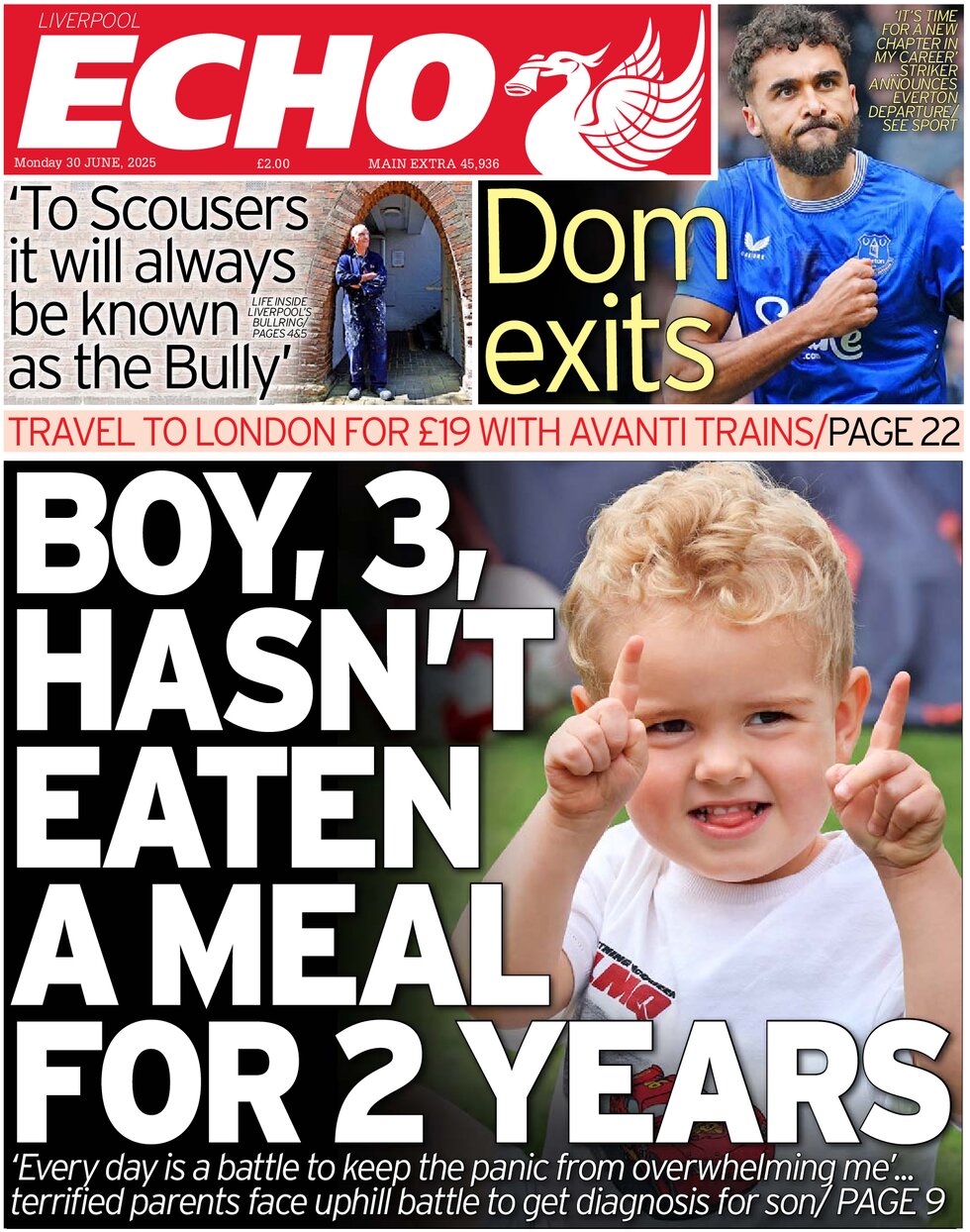 Prima Pagina Liverpool Echo 30/06/2025