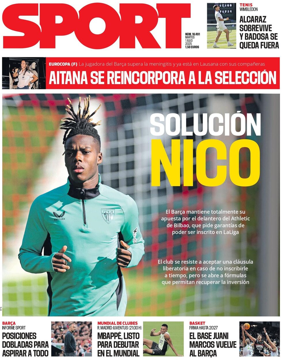 Prima Pagina SPORT (Barcelona) 01/07/2025