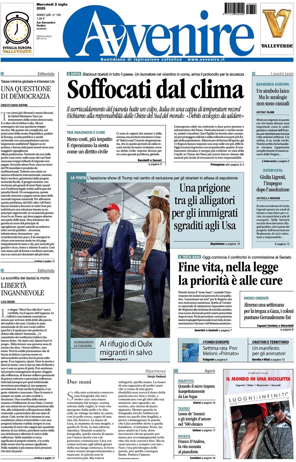 Prima Pagina Avvenire 02/07/2025