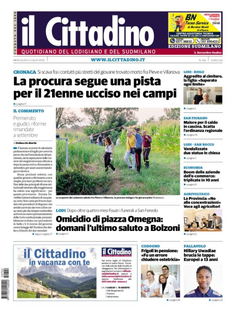 Prima Pagina Il Cittadino di Lodi 02/07/2025