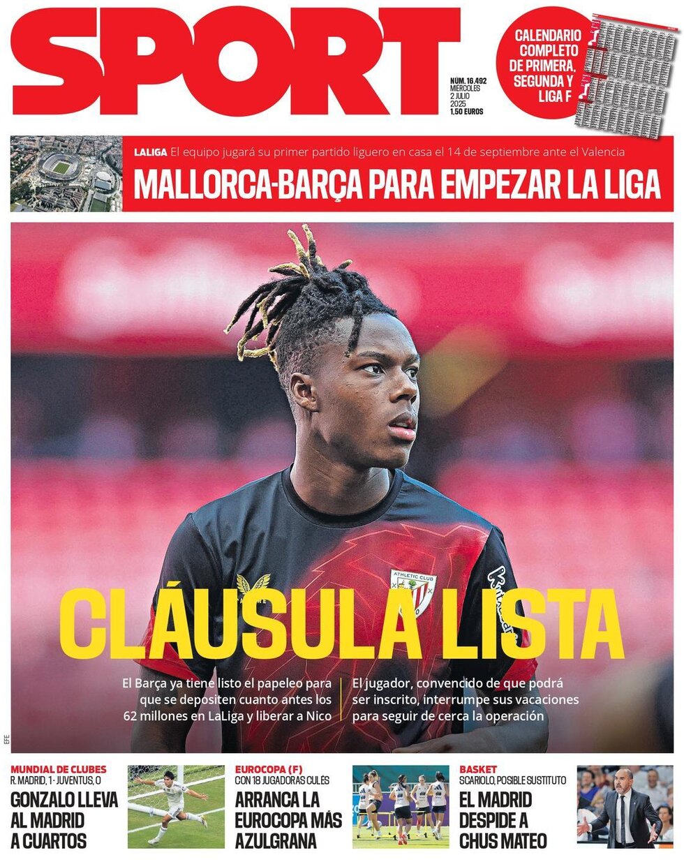 Prima Pagina SPORT (Barcelona) 02/07/2025
