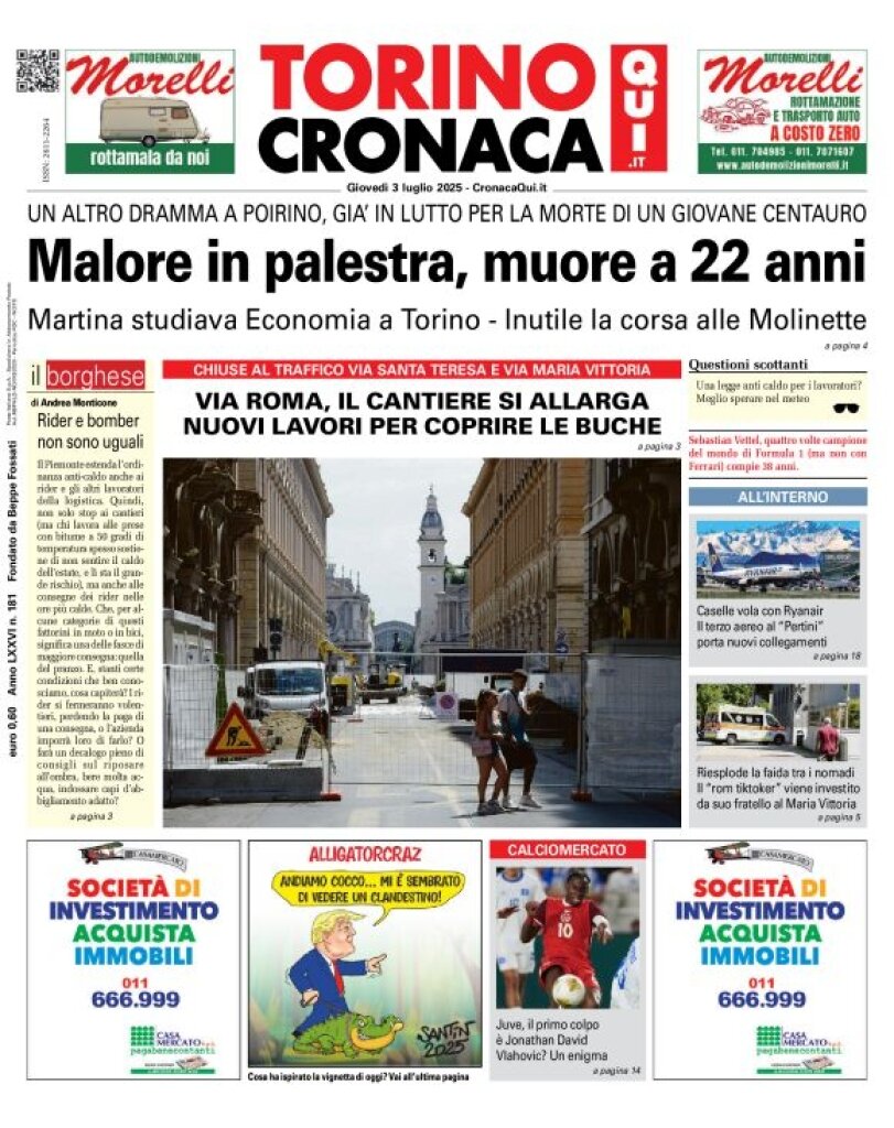 Prima Pagina CronacaQui 03/07/2025