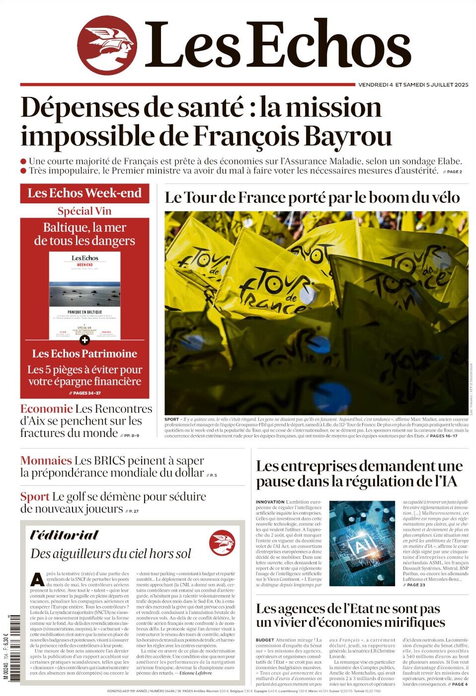 Prima Pagina Les Échos 05/07/2025