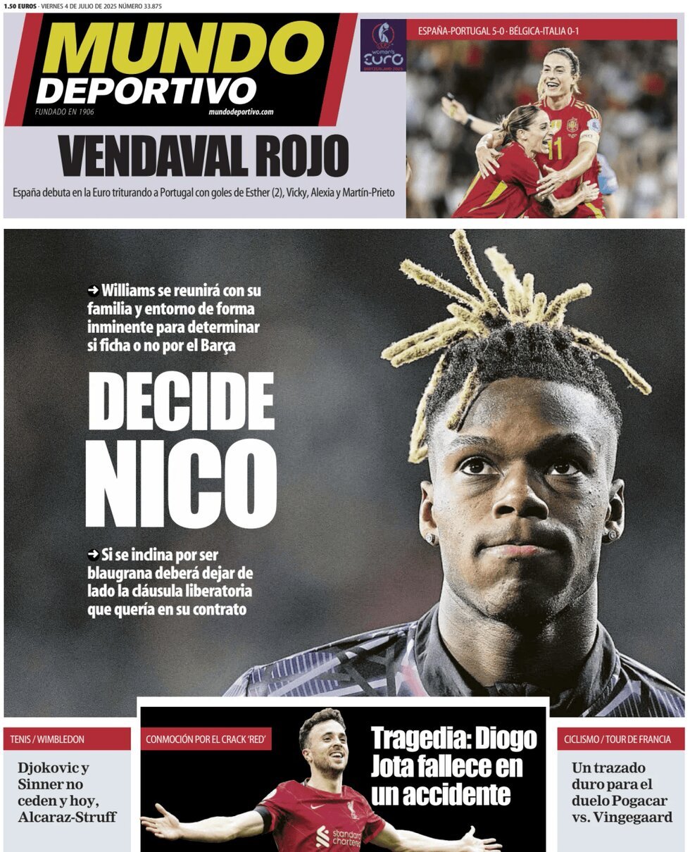 Prima Pagina Mundo Deportivo 04/07/2025