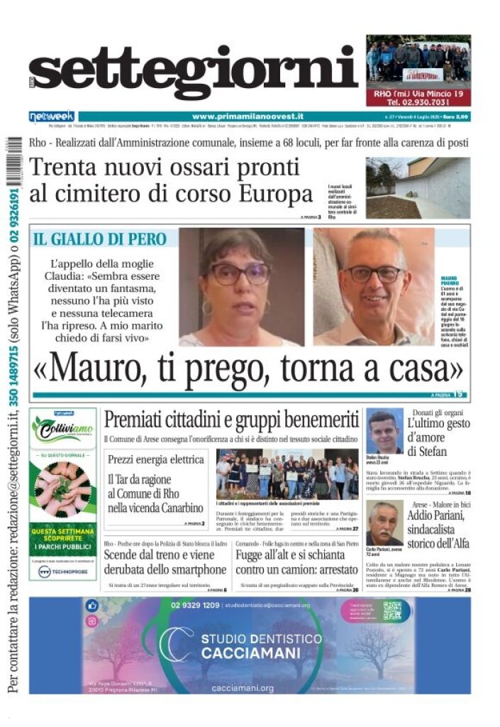 Copertina Settegiorni (Rho) 04/07/2025