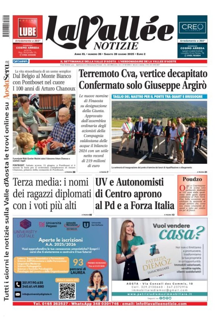Copertina La Vallée Notizie 05/07/2025