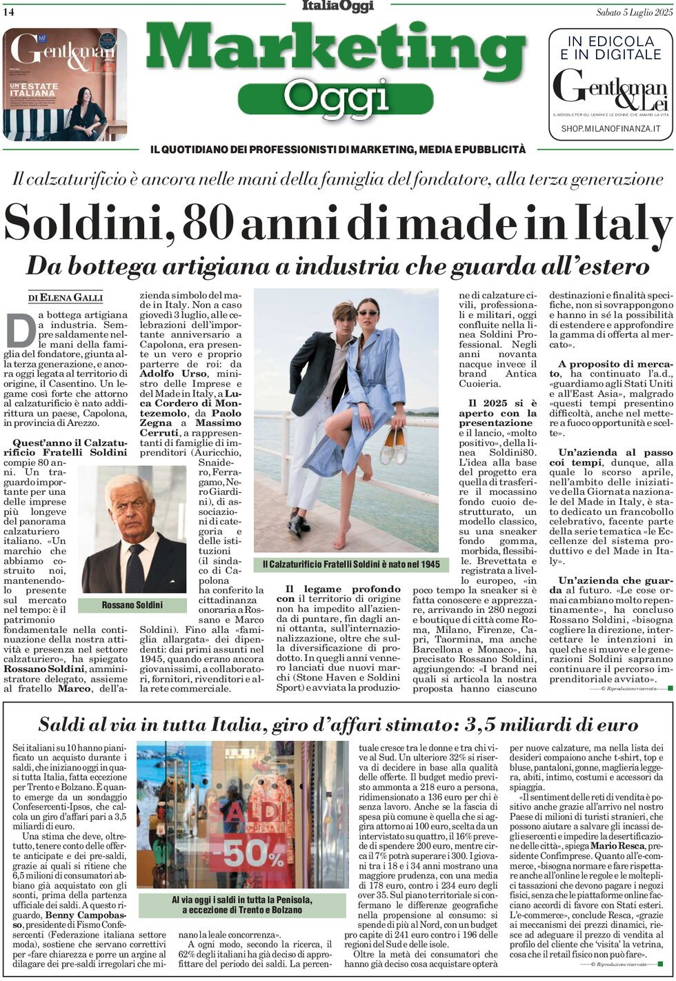 Prima Pagina Marketing Oggi 05/07/2025
