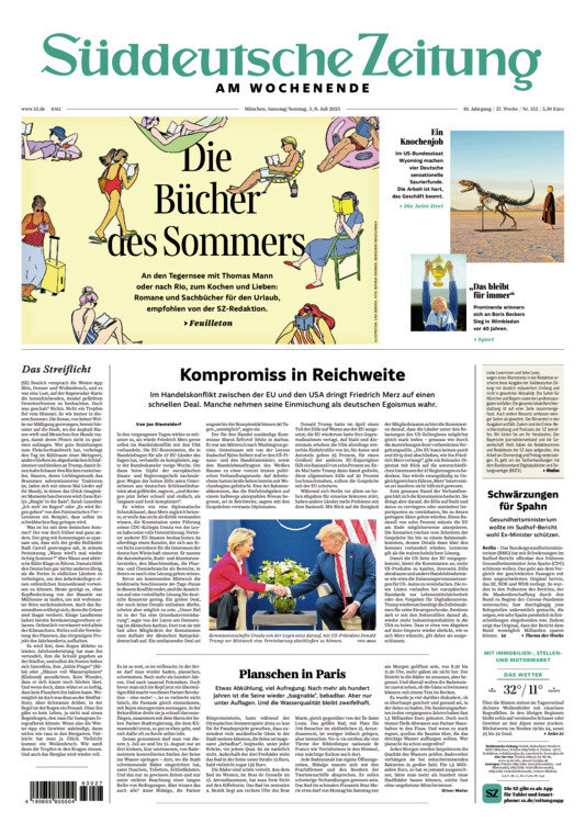 Prima Pagina Süddeutsche Zeitung 05/07/2025